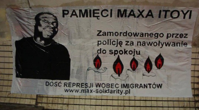Max Itoya: Pamiętamy! | 23.05 – 6 lat od morderstwa – Wiec Pamięci Maxa Itoyi. Przeciwko rasizmowi i wyzyskowi!